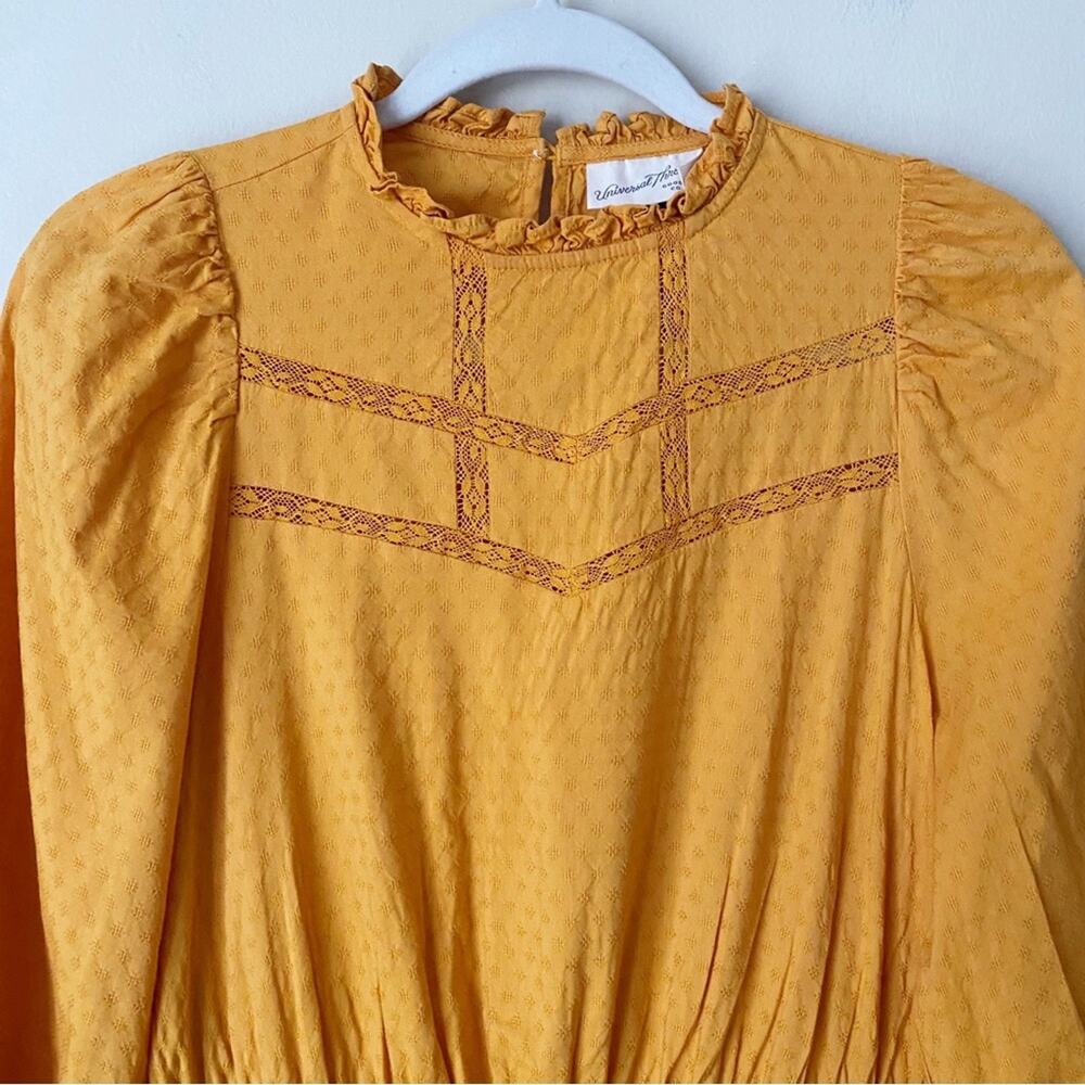 Universal Thread | Smocked Waist Ruffle Dress Balloon Sleeves Knee Length Small - Picture 3 of 10